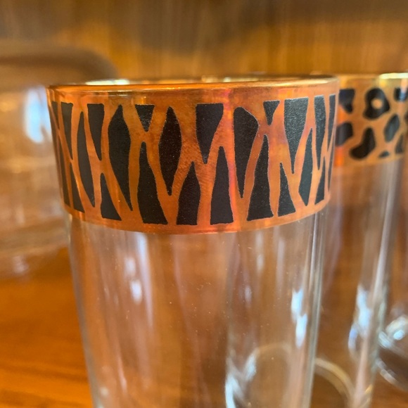Vintage Italian Animal Print Glasses – Set of 4 - Picture 2 of 4
